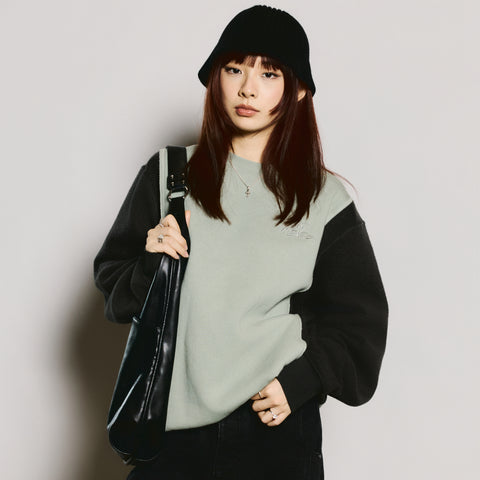 Anita in Upcycle Crewneck - Grn/Blk