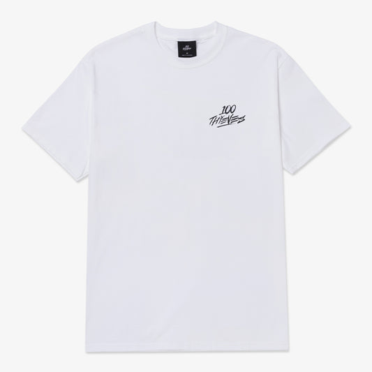 Foundations Core T-Shirt in White - Front View - 100 Thieves