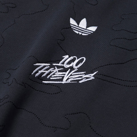 100 thieves and adidas logo on adidas Originals Drop 3 Embroidered Hoodie