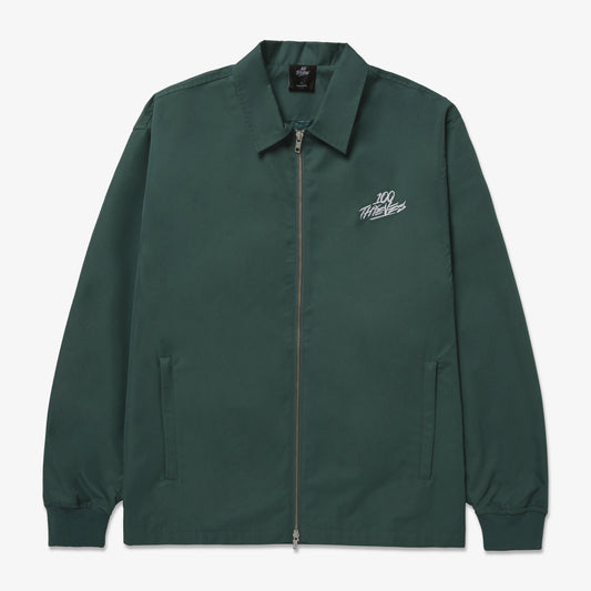 Front of Foundations FW'23 Nylon Zip Jacket - Forest