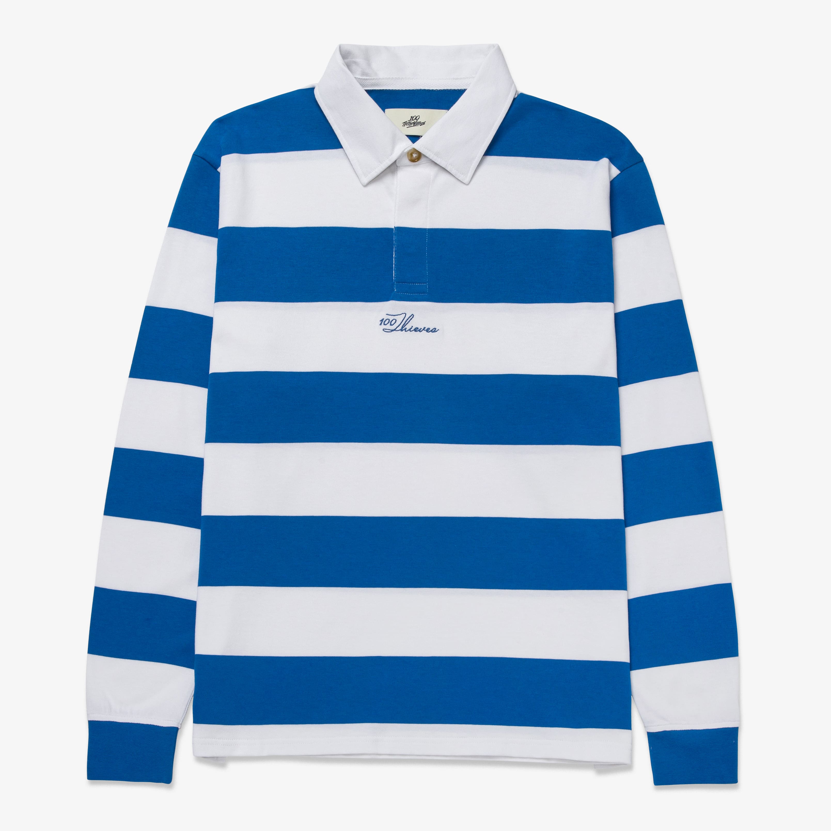 Polo Ralph Lauren Pink/ Navy Rugby Stripe L/S Twill Jersey Sz L (New