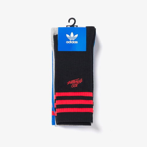 adidas Originals Drop 3 Socks 3-pack in blue grey and black