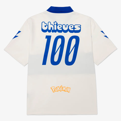 100 thieves on back of Pikachu Jersey - Cream