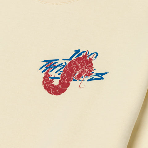 logo detail on Gyarados Crewneck - Cream