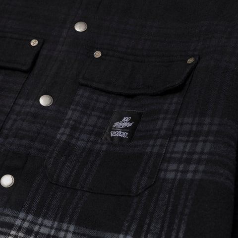 pocket detail on Charizard Quilted Flannel Jacket