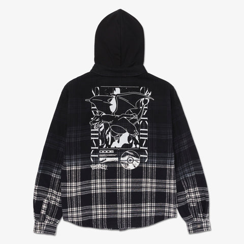 Back of Charizard Quilted Flannel Jacket