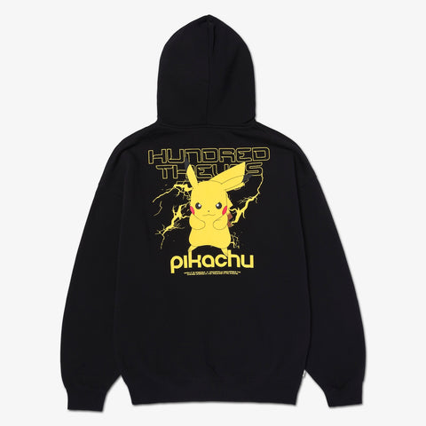 Back detail on Pikachu Electric Hoodie - Black