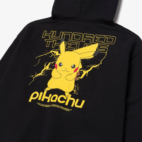 Back detail on Pikachu Electric Hoodie - Black