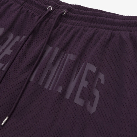 100 thieves logo on Foundations SS'24 Mesh Short - Plum