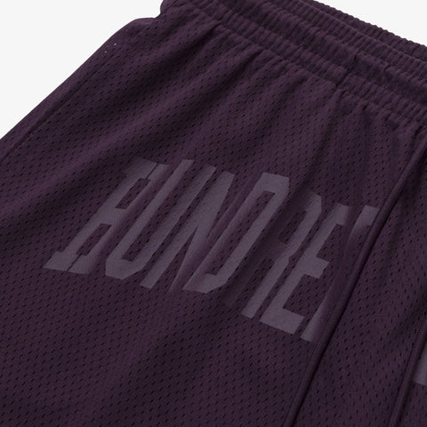 100 thieves logo on Foundations SS'24 Mesh Short - Plum