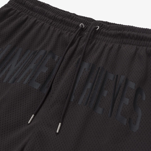 100 thieves logo on Foundations SS'24 Mesh Short - Graphite