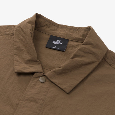 collar detail on Foundations SS'24 Nylon Shirt - Brown