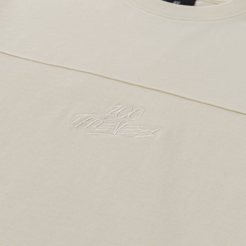 100 thieves logo on Foundations SS'24 Hockey Longsleeve - Cream