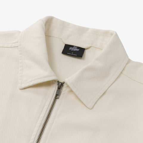Collar detail on Foundations SS'24 Cotton Twill Jacket - Cream