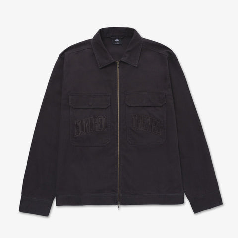 Front of Foundations SS'24 Cotton Twill Jacket - Graphite