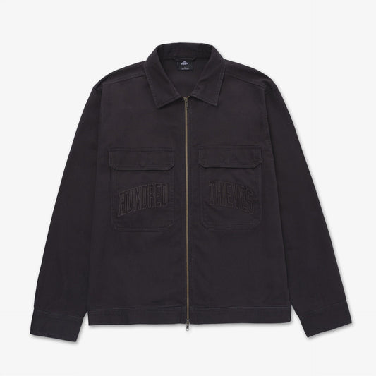 Front of Foundations SS'24 Cotton Twill Jacket - Graphite