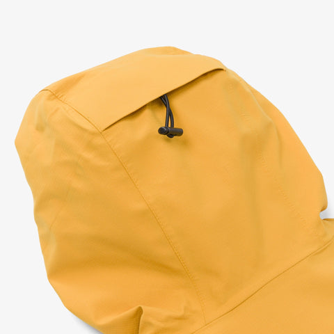 Hood detail on Foundations SS'24 3L Shell Jacket - Gold