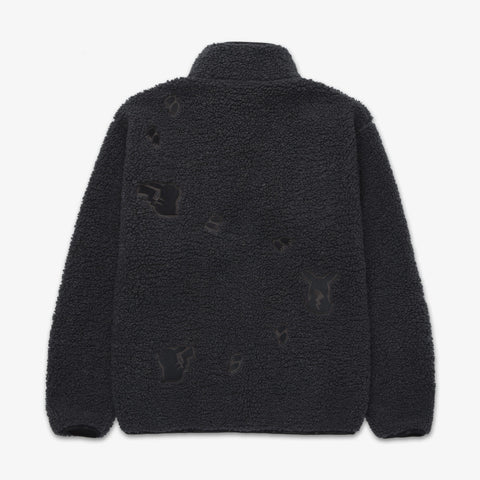 back of Pikachu Sherpa Fleece Jacket - Grey