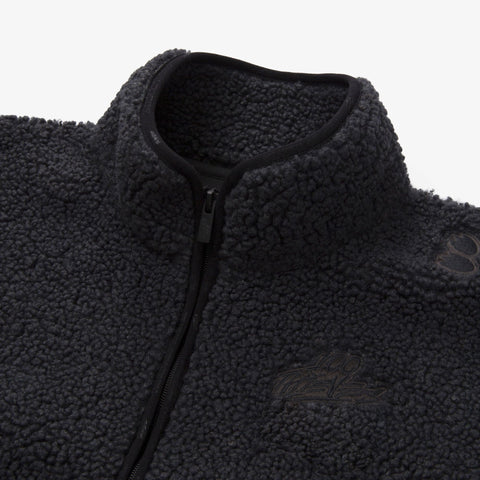 Collar detail on Pikachu Sherpa Fleece Jacket - Grey