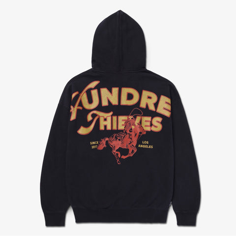 100 Thieves logo on back of Since Oversized Hoodie - Washed Black