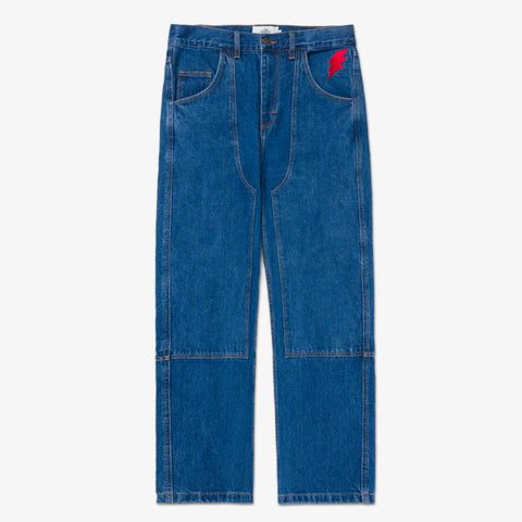 Front of Barrel Double Knee Denim - Blue