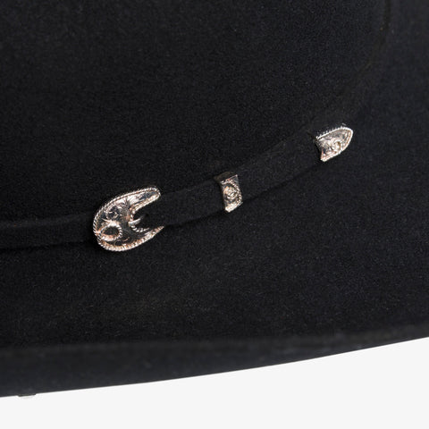 buckle detail on Deadeye Cowboy Hat - Black