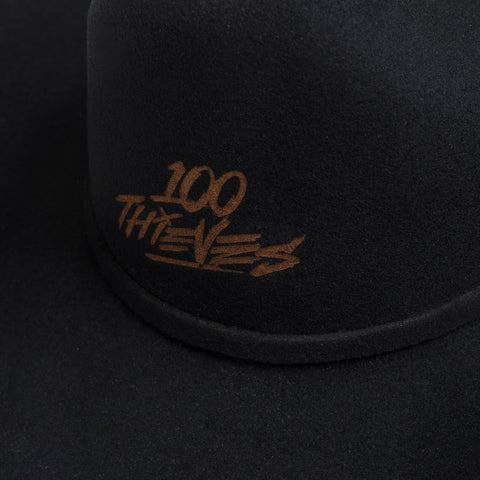 100 Thieves logo on Deadeye Cowboy Hat - Black
