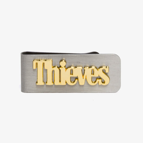 Front of Thieves Money Clip - Antique Silver