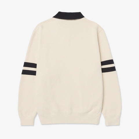 back of Foundations FW'24 Collared Crewneck - Cream