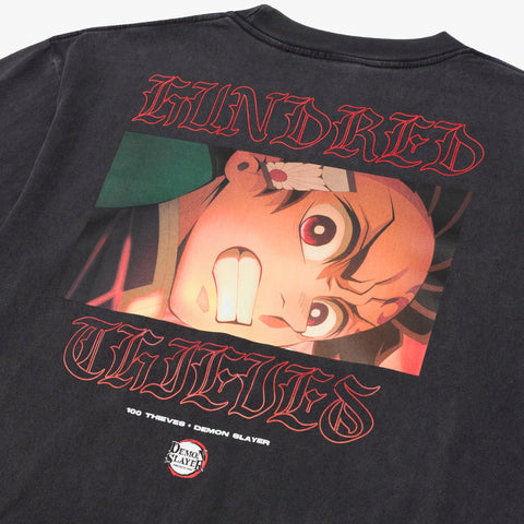Back detail on Tanjiro T-shirt - Vintage Black