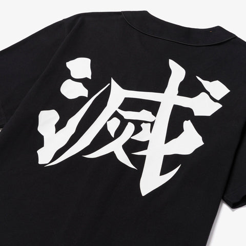 Back detail on Demon Slayer Baseball Shirt - Black