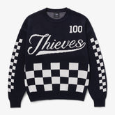 Front of Freshman Full Knit Sweater - Black