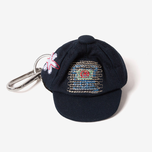 Front of Mini caps Keychain - Navy