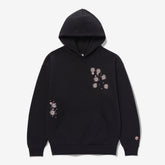 Front of detailed design on Sakura Drive by Hoodie - Black