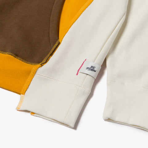patch detail on Upcycle Hoodie - Ylw/Crm/Brn