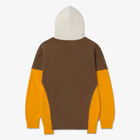 Back of Upcycle Hoodie - Ylw/Crm/Brn