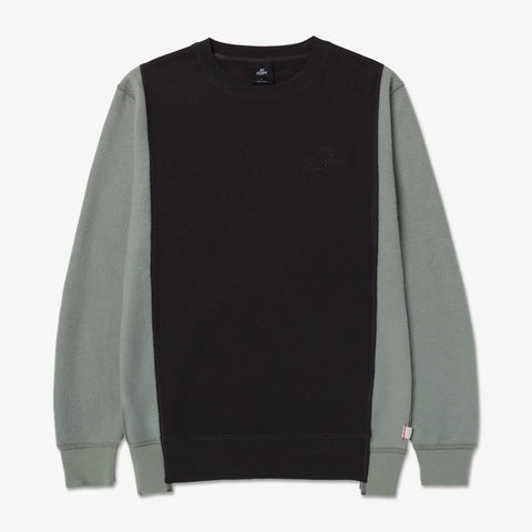 Front of Upcycle Crewneck - Blk/Grn