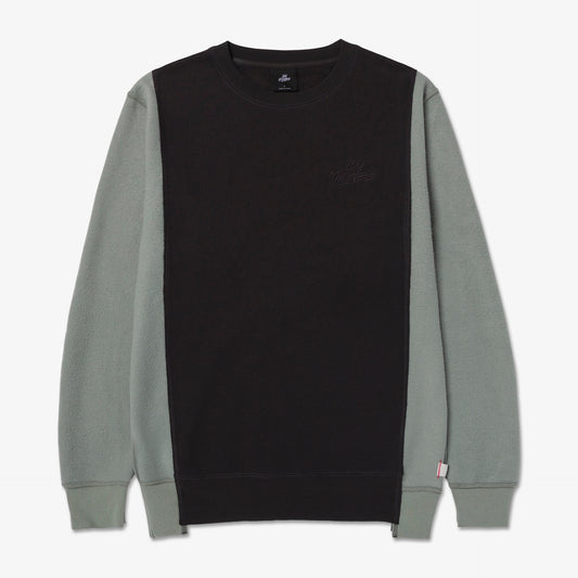 Front of Upcycle Crewneck - Blk/Grn