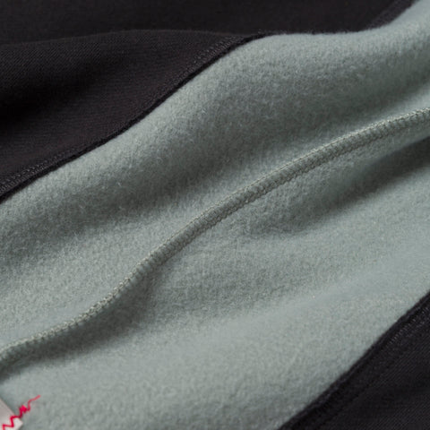 lining detail on Upcycle Crewneck - Blk/Grn