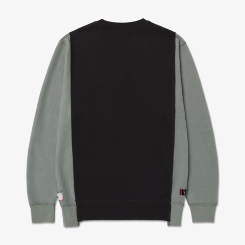 Back of Upcycle Crewneck - Blk/Grn
