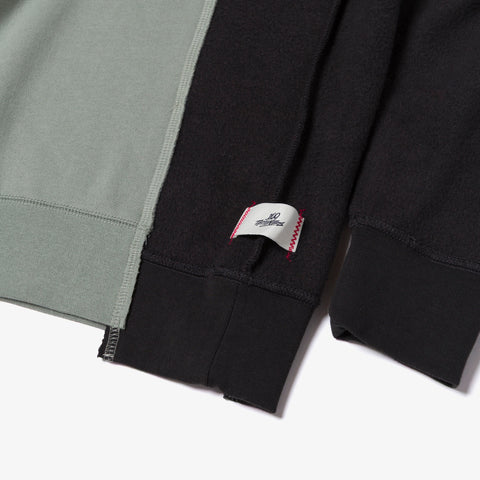 patch detail on Upcycle Crewneck - Grn/Blk