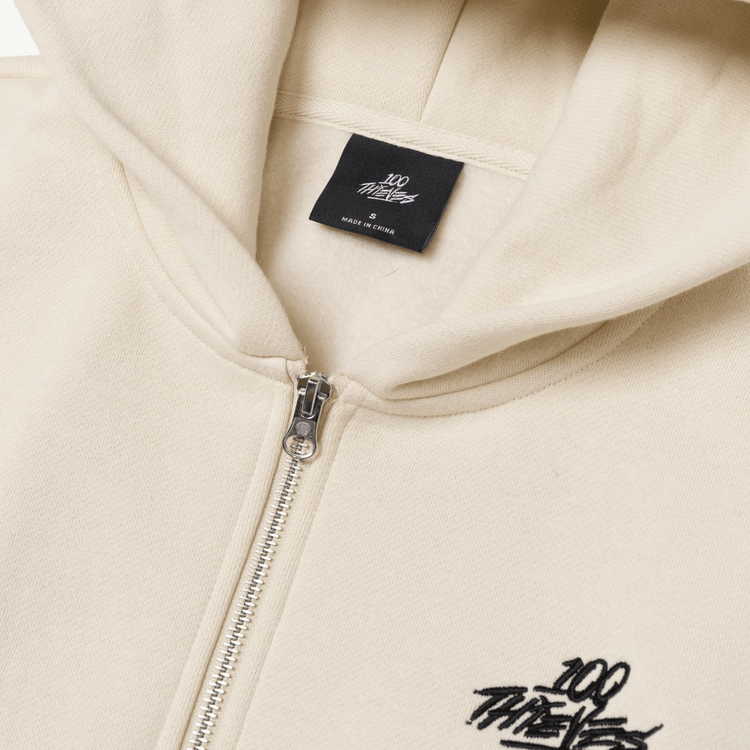 Foundations FW'24 Women's Cropped Zip Hoodie - Cream