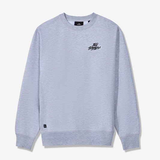 100 Thieves Foundations Grey Heavy-Weighted Crewneck