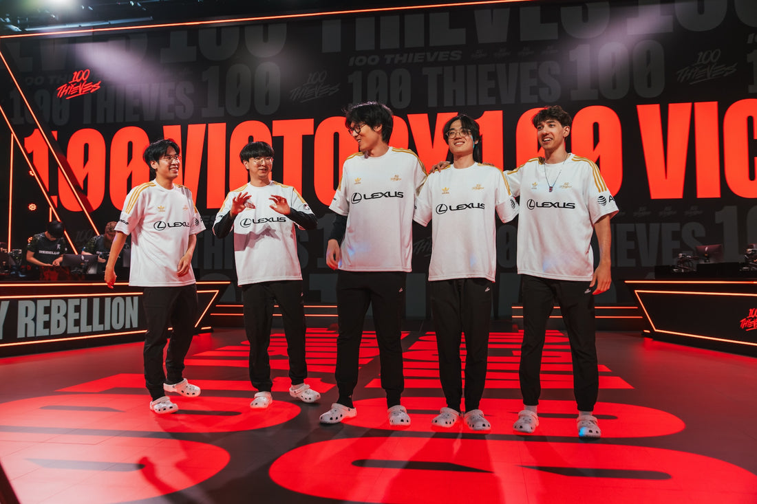 100 Thieves LCS team in the 2024 Alternate Jersey