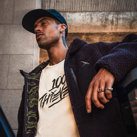 Model wearing Winter '23 Camo out LS t-shirt