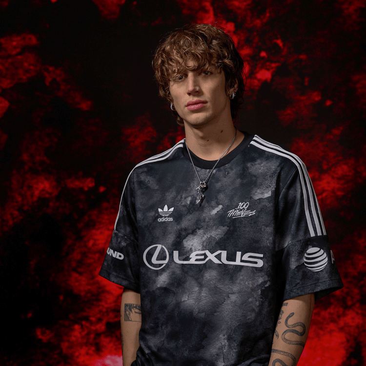 新品 100Thieves adidas 25' 公式ユニフォームジャージーXL Adidas Originals x 100 Thieves 2024 Primary Jersey