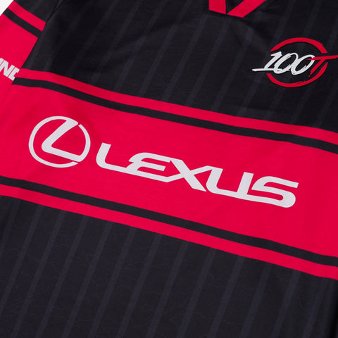 Lexus logo on 100 Thieves 26' Primary Jersey