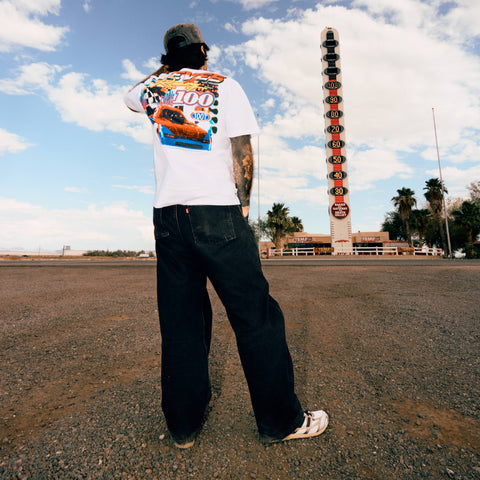 Model in the Race Tee - White