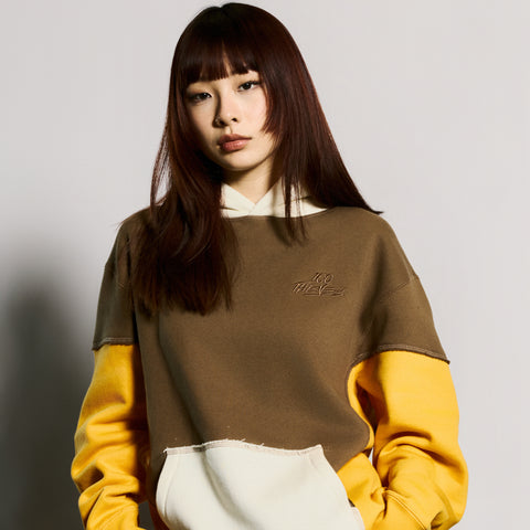 Anita in Upcycle Hoodie - Brn/Ylw/Crm