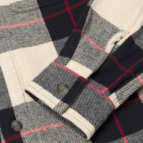 Sleeve detail on Foundations FW'24 Flannel OverShirt - Cream